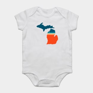 Michigan State Retro Map Baby Bodysuit